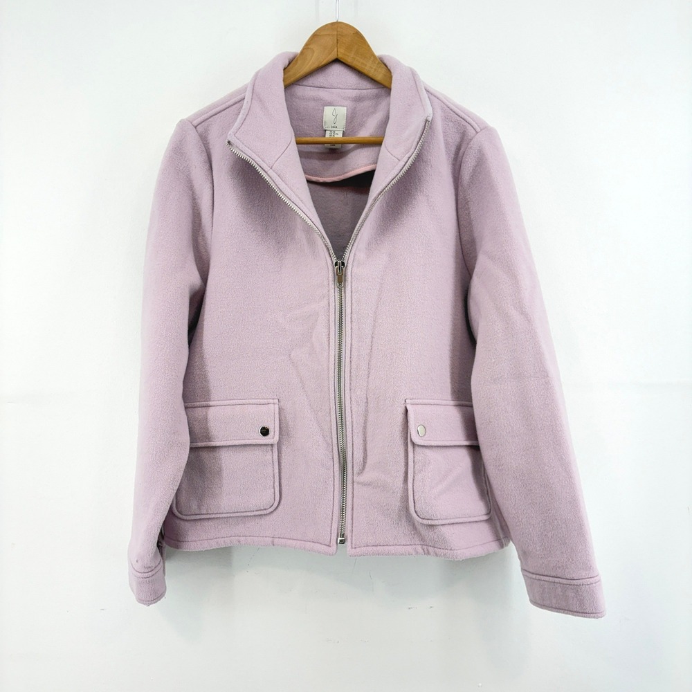 Joie Womens Lavender Wool Blend Full Zip Coat Jacket XL Winter Pastel Lilac